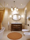 Luxurious bathroom interior design in classic style