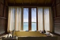 Luxurious Bathtub in an Over Water Bungalow in the Maldives Royalty Free Stock Photo