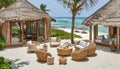 Luxurious beach relaxation palms symbolizing opulence for aesthetes seeking refined leisure