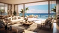 a luxurious beachfront villa with floor-to-ceiling windows