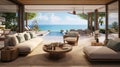 a luxurious beachfront villa with floor-to-ceiling windows