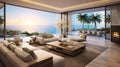 a luxurious beachfront villa with floor-to-ceiling windows