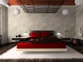 Luxurious bedroom in red Royalty Free Stock Photo