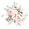 Luxurious beige trendy vector design floral bouquet Royalty Free Stock Photo