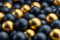 Luxurious black and gold decorative spheres pattern for celebration or event decor Royalty Free Stock Photo