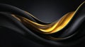 Luxurious Black and Gold Fabric Abstract Background with Elegant, Flowing Design Royalty Free Stock Photo