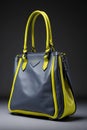 Luxurious black and yellow handbag.