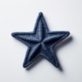 Luxurious Blue Crochet Star Pendant - Realistic Trompe-l\'oeil Design
