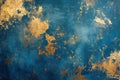 Luxurious Blue gold background. Generate Ai