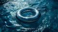 Luxurious blue inflatable swim ring AI Generated