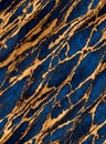 Luxurious Blue Marble with Golden Veins Pattern