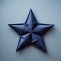 Luxurious Blue Origami Star: Meticulous Photorealistic Still Life