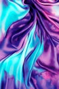 Luxurious Blue-Purple-Violet Satin Drapery Background with Watercolor Texture. Generative AI