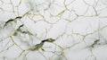 Luxurious bright abstract background in kintsugi style with cracks filled with gold, hints of green