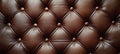 Luxurious Brown Leather Upholstery Texture with Classic Diamond Pattern and Buttoned Design Royalty Free Stock Photo
