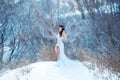 Luxurious brunette in a white dress Royalty Free Stock Photo