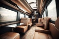 luxurious cabin, with leather seats and sleek design, for high-class travel experience