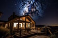 luxurious cabin with private hot tub and views of the starry night sky