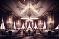 luxurious casino with crystal chandeliers and velvet drapes, for a luxurious atmosphere