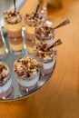 Luxurious chocolate mousse wedding dessert bar