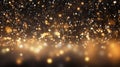 Luxurious Christmas Glitter Light Background with Golden Dust and Glowing Bokeh AI Generated Royalty Free Stock Photo