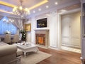 Luxurious classic baroque living room interior Royalty Free Stock Photo