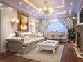 Luxurious classic baroque living room interior Royalty Free Stock Photo