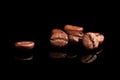 Luxurious coffee beans on black. Royalty Free Stock Photo
