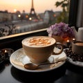 Luxurious coffee with paris view