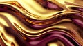 A luxurious and colorful flow background showcasing liquid sticky gold and dark burgundy paint, creating a visually striking