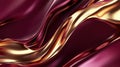 A luxurious and colorful flow background showcasing liquid sticky gold and dark burgundy paint, creating a visually striking