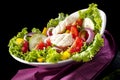 Luxurious colorful salad.