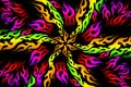 luxurious colourful flame line art pattern of indonesian culture traditional tenun batik ethnic dayak ornament for wallpaper