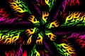 luxurious colourful flame line art pattern of indonesian culture traditional tenun batik ethnic dayak ornament for wallpaper