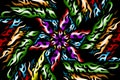 luxurious colourful flame line art pattern of indonesian culture traditional tenun batik ethnic dayak ornament for wallpaper