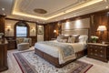 Comfortable luxury bedroom in elegant style Royalty Free Stock Photo