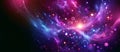 Vibrant Cosmic Phenomenon. A Banner with Abstract Space Nebula, Ethereal Pink Purple and Blue Lights