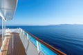 luxurious cruise ship balcony view facing the sea Royalty Free Stock Photo