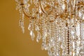 Luxurious Crystal chandelier Lamp on the Ceiling, Elegant and Contemporary Vintage Style Decoration Royalty Free Stock Photo