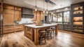 Rustic Custom Residential Kitchen Upgrade Interior - Generative AI Royalty Free Stock Photo