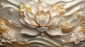 Luxurious Lotus Flower with Pearls and Gold Accents, Elegant Floral Art Royalty Free Stock Photo