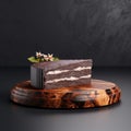 Luxurious 3d Render Of Chocolate Cake On Slate Background