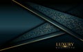 Luxurious dark background combine with golden lines and textured overlap layer design Royalty Free Stock Photo