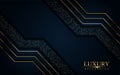 Luxurious dark background with glitter and golden lines. Abstract background design