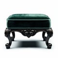 Luxurious Dark Green Velvet Victorian Foot Stool