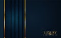 Luxurious dark navy blue background with golden lines. Elegant modern background Royalty Free Stock Photo