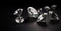 Luxurious diamonds on a black background. Generative ai Royalty Free Stock Photo