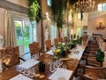 Luxurious dining room interer in an Italian villa Royalty Free Stock Photo