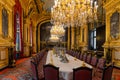 Luxurious dining room interior with royal furniture, Napoleon III apartments, Louvre museum, Paris France