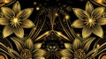 A luxurious display of golden florals set against a dark backdrop, mirroring the grandeur of Art Deco design
